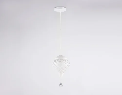 Светильник подвесной TR8441 Ambrella light белый 1 лампа, основание белое в стиле восточный кантри прованс  фото 4