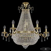Люстра потолочная 2227H201/6/80IV/Y1 G Bohemia Ivele Crystal без плафона на 12 ламп, основание золотое прозрачное в стиле классический drops