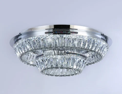 Люстра потолочная LED TR5029 Ambrella light прозрачная на 1 лампа, основание хром в стиле классический современный  фото 7