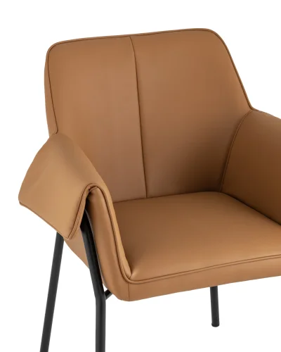 Кресло Бесс,  экокожа коричневая УТ000035755 Stool Group, коричневый/экокожа, ножки/металл/чёрный, размеры - ****675*625мм фото 2