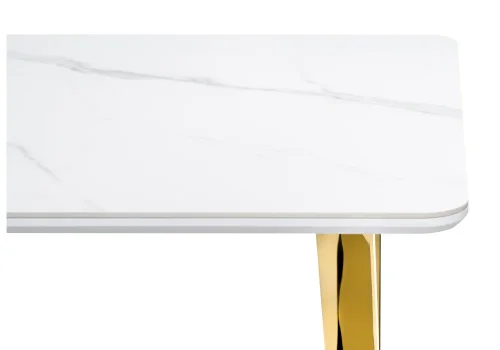 Керамический стол Селена 3 180х90х77 белый мрамор / золото 572190 Woodville столешница белая из керамика фото 5