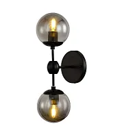 Бра Zodiak LDW 6001-2 BK Lumina Deco серый 2 лампы, основание чёрное в стиле современный молекула