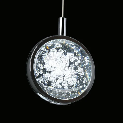 Светильник подвесной LED Капелия 730011601 DeMarkt прозрачный 1 лампа, основание хром в стиле современный  фото 4