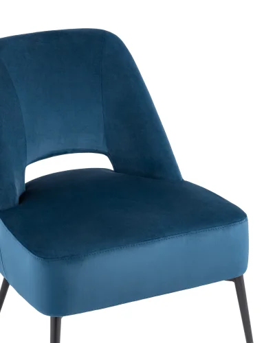 Кресло лаунж Бостон велюр синий УТ000036649 Stool Group, синий/велюр, ножки/металл/чёрный, размеры - *780***730*600мм фото 7