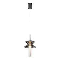 Светильник подвесной Sound Wave MOD255PL-01B1 Maytoni белый чёрный 1 лампа, основание чёрное в стиле современный 