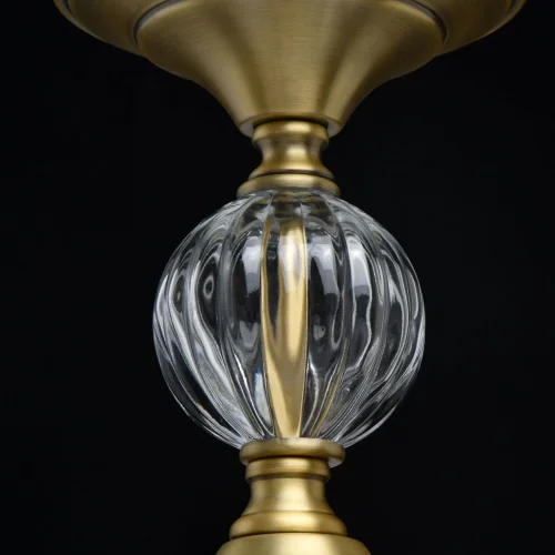 Люстра подвесная Оделия 619011305 Chiaro белая на 5 ламп, основание латунь в стиле классический  фото 11