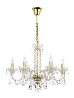 Люстра хрустальная подвесная Sofia E 1.1.6.600 G Arti Lampadari без плафона на 6 ламп, основание золотое в стиле классический 