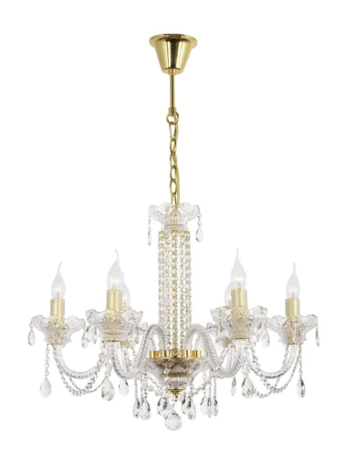 Люстра хрустальная подвесная Sofia E 1.1.6.600 G Arti Lampadari без плафона на 6 ламп, основание золотое в стиле классика 