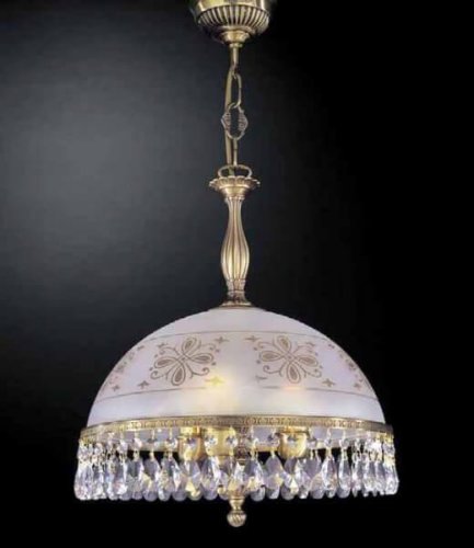 Люстра подвесная  L 6000/38 Reccagni Angelo прозрачная белая на 3 лампы, основание античное бронза в стиле классический 