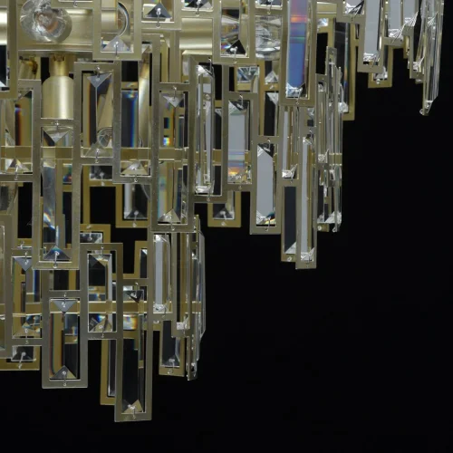 Люстра подвесная хрустальная Монарх 121010611 MW-Light прозрачная на 11 ламп, основание золотое в стиле классический  фото 3
