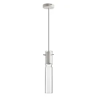 Светильник подвесной LED Scrow 5058/5LB Odeon Light прозрачный 1 лампа, основание белое в стиле современный трубочки