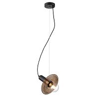 Светильник подвесной Gustoso VL5892P11 Vele Luce янтарный 1 лампа, основание чёрное в стиле современный 