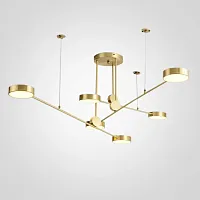 Люстра подвесная TECHNUM LED GOLD 141063-26 ImperiumLoft золотая на 6 ламп, основание золотое в стиле минимализм 
