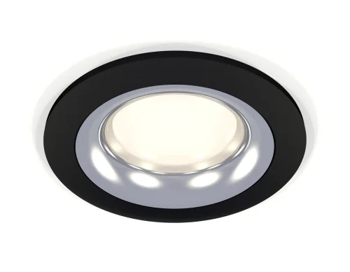 Светильник точечный XC7622003 Ambrella light серебряный чёрный 1 лампа, основание чёрное в стиле хай-тек современный 