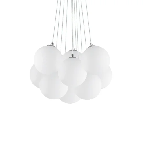 Светильник подвесной MAPA PLUS SP11 Ideal Lux белый 11 ламп, основание хром в стиле современный шар