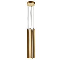 Светильник подвесной LED Organ 2104-7P Favourite золотой 7 ламп, основание золотое в стиле современный 