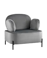 Кресло Кэнди велюр серый УТ000035878 Stool Group, серый/велюр, ножки/металл/чёрный, размеры - ****860*790мм