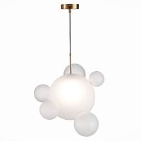 Светильник подвесной Bopone SL1133.513.01 ST-Luce белый 1 лампа, основание латунь в стиле современный шар
