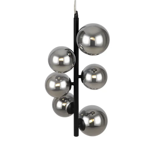 Светильник подвесной Dallas MOD545PL-06B Maytoni серый чёрный 6 ламп, основание чёрное в стиле  шар фото 4