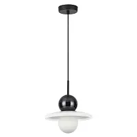 Светильник подвесной Hatty 5014/1D Odeon Light белый 1 лампа, основание чёрное в стиле современный 