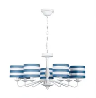 Люстра подвесная Barge E 1.1.7 W Arti Lampadari голубая на 7 ламп, основание белое в стиле классический современный 