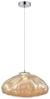 Светильник подвесной LED Isola WE219.03.143 Wertmark янтарный 1 лампа, основание хром в стиле современный выдувное