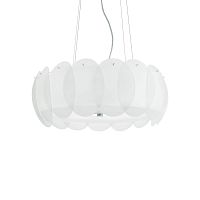 Люстра подвесная OVALINO SP8 Ideal Lux белая на 8 ламп, основание белое в стиле современный 