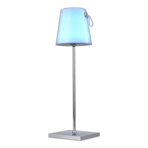 Настольная лампа LED RGB Portali SL1009.104.01 ST-Luce белая 1 лампа, основание хром металл в стиле хай-тек  фото 3