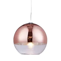 Светильник подвесной Veroni LDP 1029-300 R.GD Lumina Deco розовый прозрачный 1 лампа, основание хром в стиле современный шар
