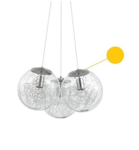 Светильник подвесной MAPA SAT SP3 OTTONE Ideal Lux прозрачный 3 лампы, основание латунь в стиле современный шар