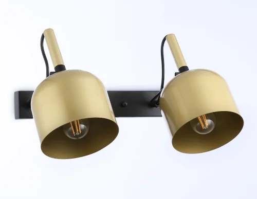 Бра TR97106 Ambrella light золотой на 2 лампы, основание чёрное в стиле современный лофт  фото 3