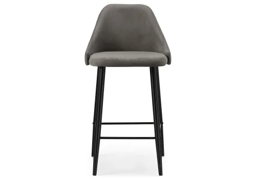 Барный стул Джама темно-серый / черный матовый 448667 Woodville, серый/велюр, ножки/металл/чёрный, размеры - ****460*530 фото 2