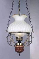 Светильник подвесной L 2442 G Reccagni Angelo белый 1 лампа, основание бронзовое коричневое в стиле кантри классический выдувное