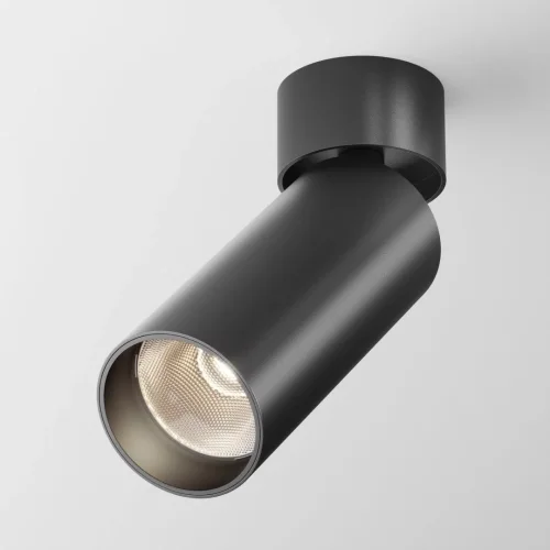 Светильник накладной Focus LED C055CL-L12B3K-W-D-B Maytoni чёрный 1 лампа, основание чёрное в стиле современный хай-тек круглый фото 2