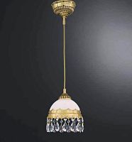 Светильник подвесной L 7961/16 Reccagni Angelo белый 1 лампа, основание золотое в стиле классический 