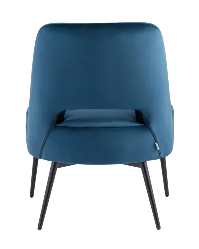 Кресло лаунж Бостон велюр синий УТ000036649 Stool Group, синий/велюр, ножки/металл/чёрный, размеры - *780***730*600мм фото 4