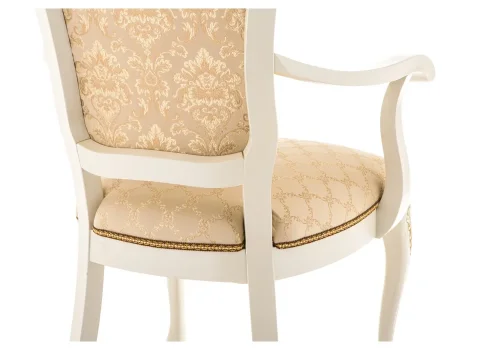 Деревянный стул Руджеро патина золото / бежевый 318606 Woodville, золотой/ткань, ножки/массив бука дерево/бежевый, размеры - ****580*560 фото 5