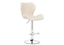 Барный стул Porch chrome / beige 15645 Woodville, бежевый/экокожа, ножки/металл/хром, размеры - *1130***480*470