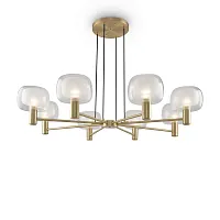 Люстра подвесная Vision MOD411PL-08G Maytoni прозрачная на 8 ламп, основание золотое в стиле современный Люстра подвесная Vision MOD411PL-08G Maytoni прозрачная на 8 ламп, основание золотое в стиле современный