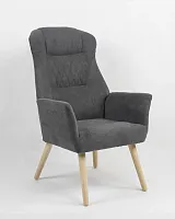 Кресло Парлор графит УТ000037095 Stool Group, серый графит/рогожка, ножки/дерево/бежевый коричневый, размеры - *1000***640*680мм