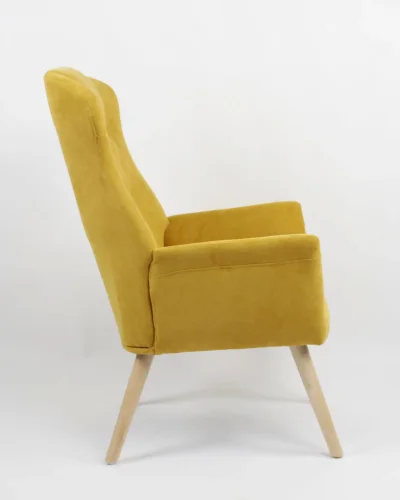 Кресло Парлор жёлтый УТ000037096 Stool Group, жёлтый/рогожка, ножки/дерево/коричневый бежевый, размеры - *1000***640*680мм фото 2