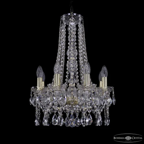 Люстра подвесная 1413/8/141/h-59 G Bohemia Ivele Crystal без плафона на 8 ламп, основание золотое в стиле классический sp