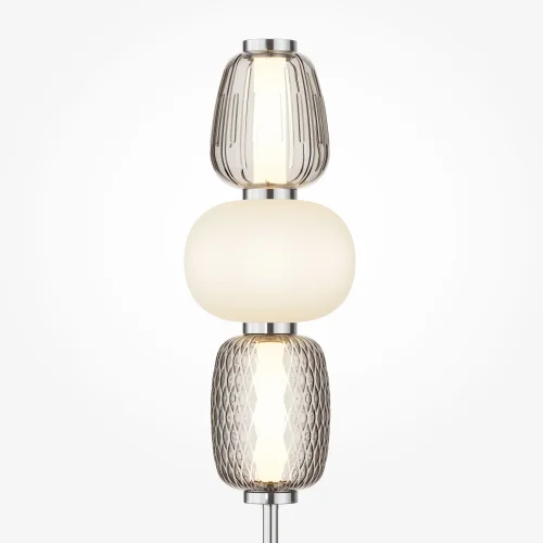 Настольная лампа LED Pattern MOD267TL-L28CH3K Maytoni серая белая 1 лампа, основание хром металл в стиле арт-деко современный  фото 5