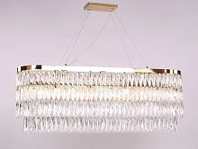 Люстра подвесная хрустальная 10128+8/S gold Newport прозрачная на 16 ламп, основание золотое в стиле классический 