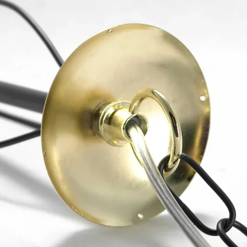 Люстра подвесная Powell LSP-8194 Lussole без плафона на 5 ламп, основание чёрное золотое в стиле современный  фото 4