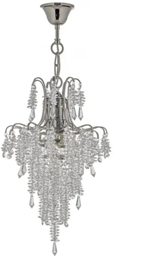 Люстра подвесная хрустальная Erli E 1.5.30.105 N Arti Lampadari прозрачная на 4 лампы, основание никель в стиле арт-деко 