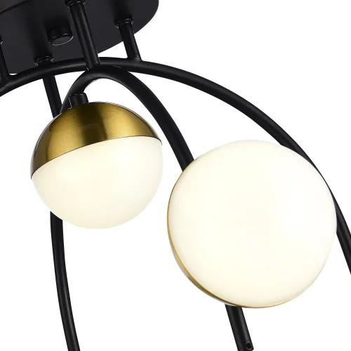 Люстра потолочная LED Aarnio SLE6500-402-05 Evoluce белая на 5 ламп, основание чёрное в стиле современный  фото 3