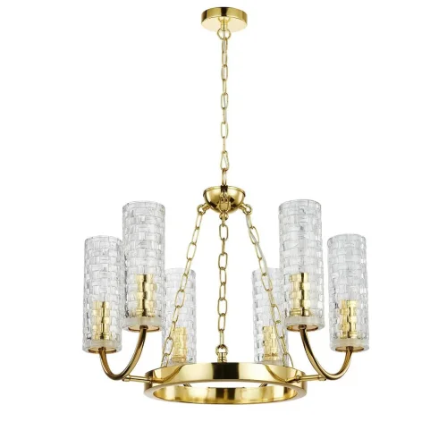 Люстра подвесная Syreni 2817-6P Favourite прозрачная на 6 ламп, основание золотое в стиле замковый  фото 2