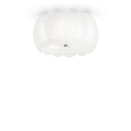Люстра потолочная OVALINO PL5 Ideal Lux белая на 5 ламп, основание белое в стиле модерн  фото 2