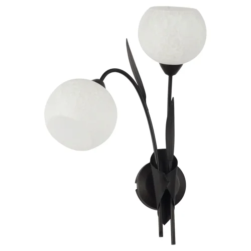 Бра Bagheria GRLSF-6291-02 Lussole белый на 2 лампы, основание коричневое в стиле современный 